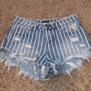 F21 striped demon shorts